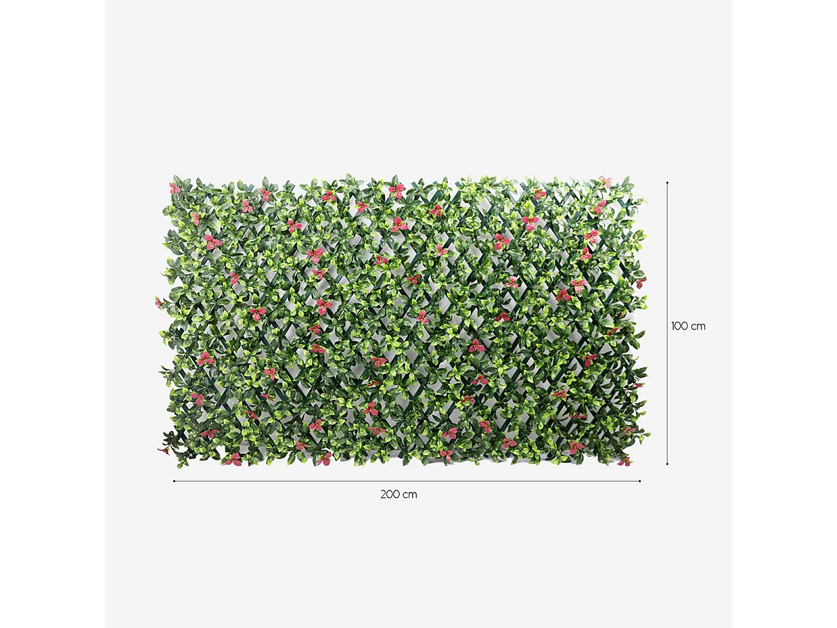 Künstliche Gartenhecke ausziehbares Spalier 200x100cm Pflanzen Salix