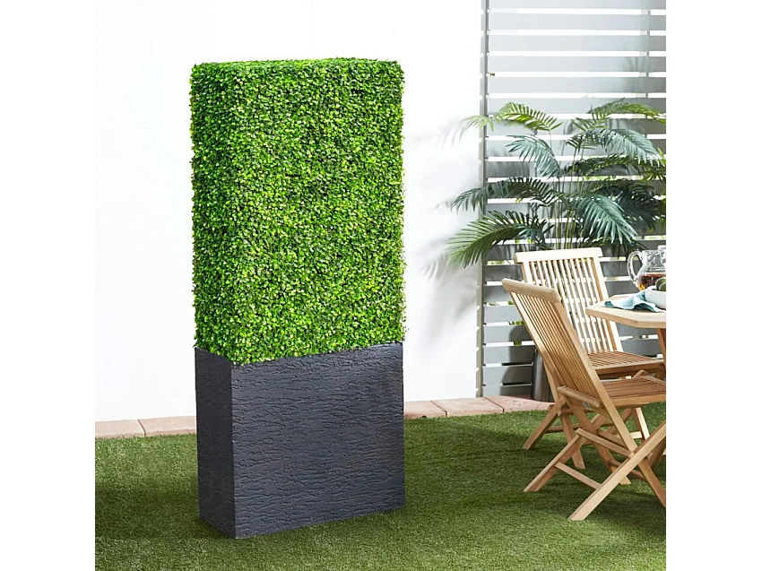 Seto artificial de boj 55x33x108 cm valla de jardín Tilia