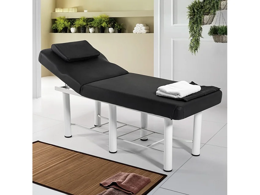 Lettino massaggio relax 2 zone professionale centro estetico Welly - Nero
