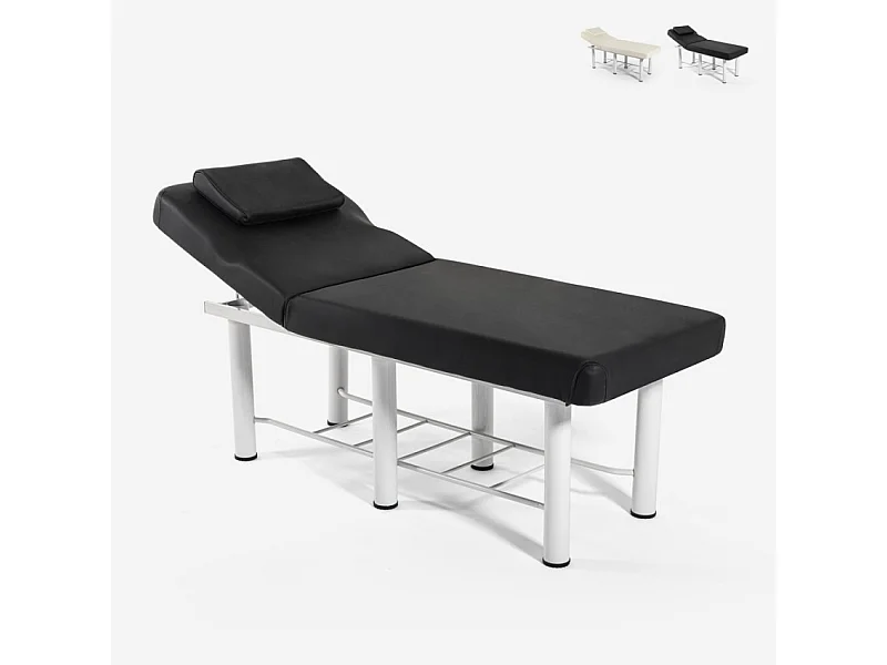 Lettino massaggio relax 2 zone professionale centro estetico Welly - Nero