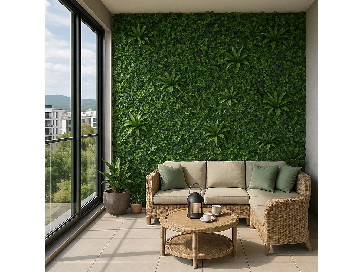 Künstliches realistisches 3D-Gartenpaneel 100x100cm Farnuk