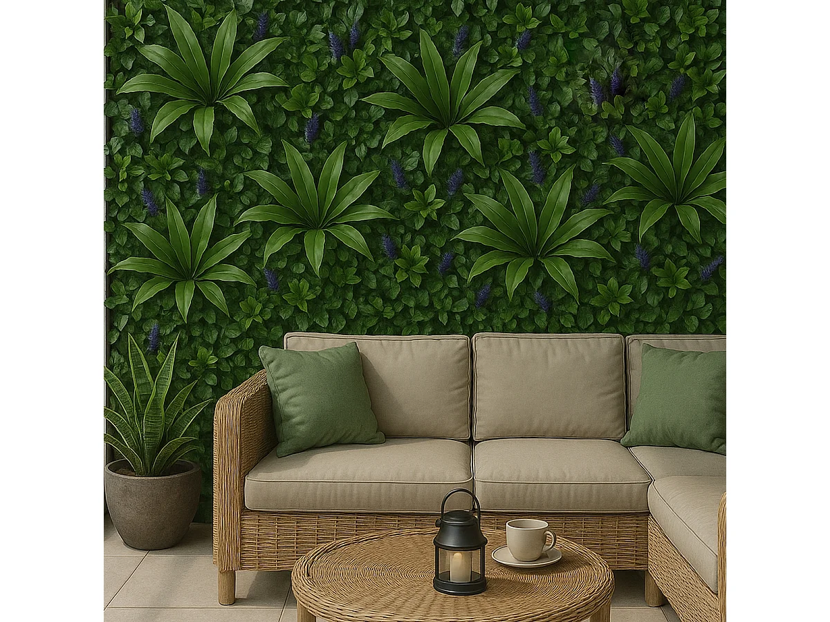 Künstliches realistisches 3D-Gartenpaneel 100x100cm Farnuk