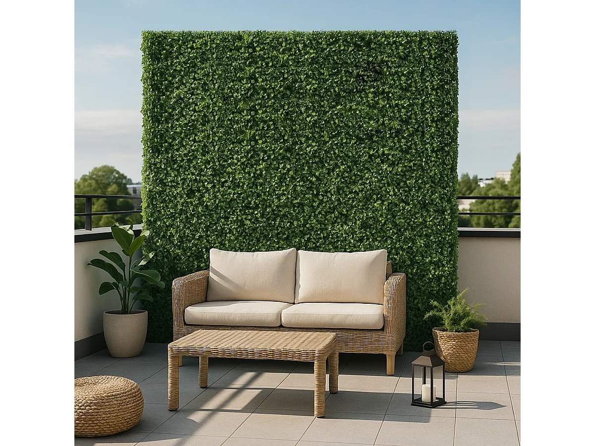 Künstliche Hecke Umzäunung 106x33x208cm Immergrüner Gardenia Vernas