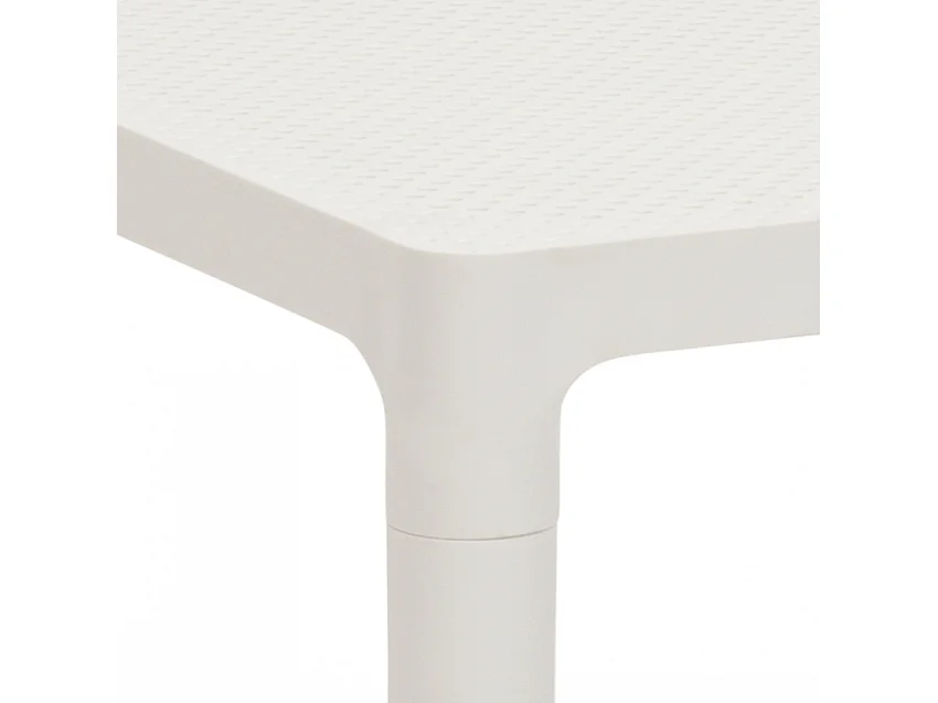 Mesa de centro cuadrada 45x45 cm para interior y exterior Aviat - Blanco
