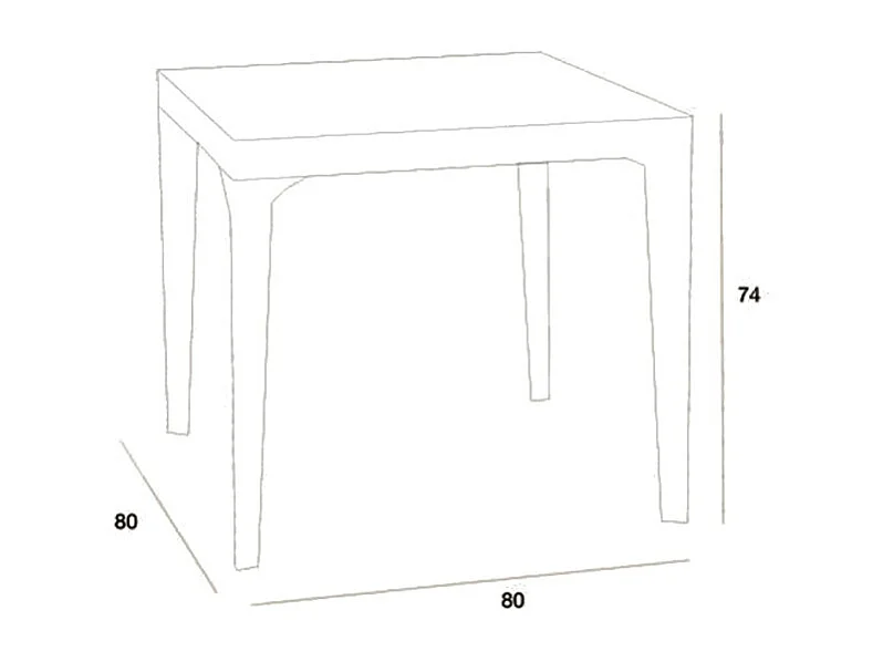 Mesa de jardín cuadrada para exterior 80x80 cm de polipropileno Malmo - Negro