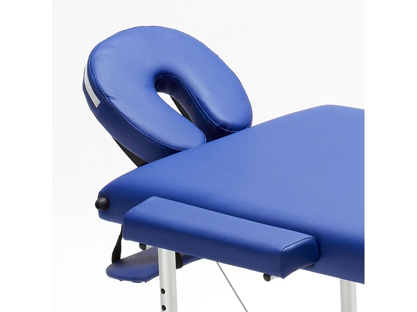 Aluminium Klappbar Massageliege Tragbar 2-Zonen 210 cm Shiatsu - Blau
