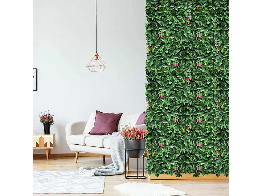 Künstliche Photinia-Hecke realistische Gartenwand 50x50cm Suber