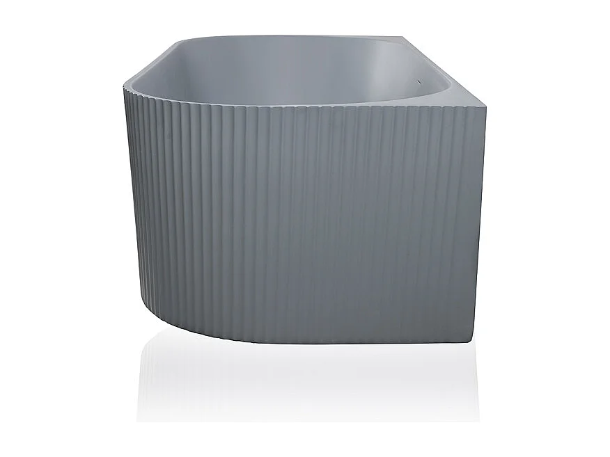 Bañera empotrada moderna acanalada color gris mate 170x80cm Delo Moon