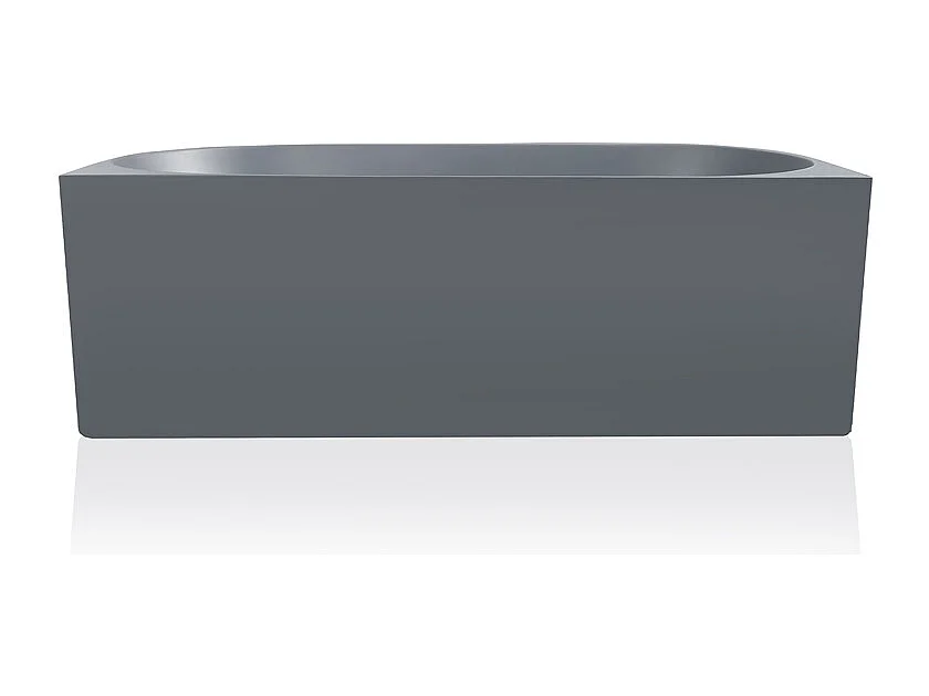 Bañera empotrada moderna acanalada color gris mate 170x80cm Delo Moon