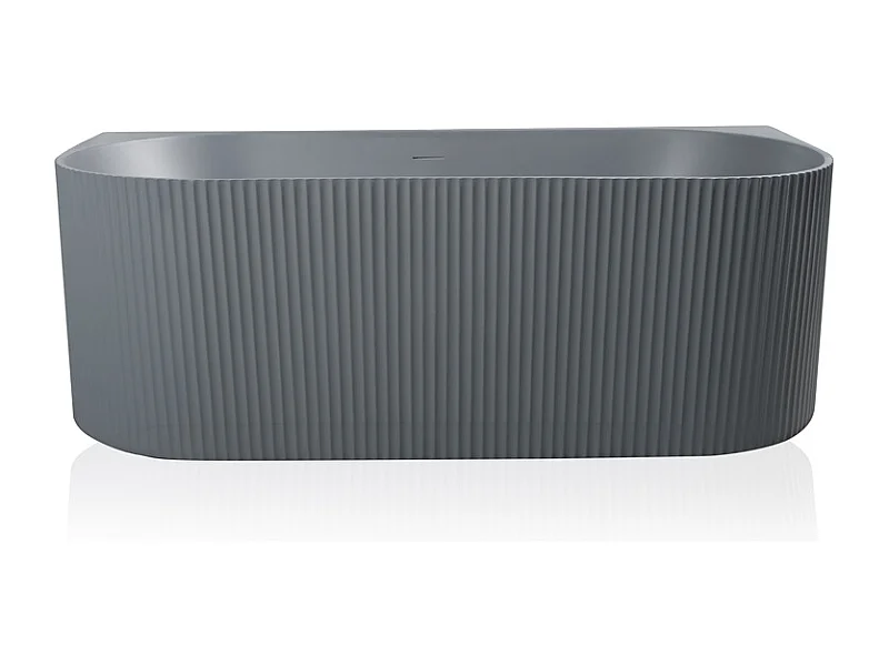 Bañera empotrada moderna acanalada color gris mate 170x80cm Delo Moon