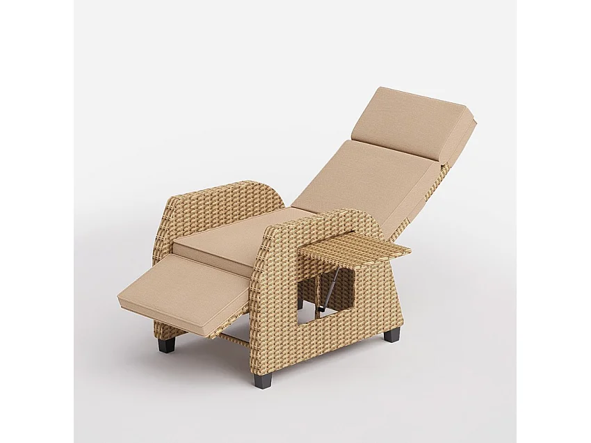 Butaca relax manual para exterior o jardín de ratán reclinable Sanremo