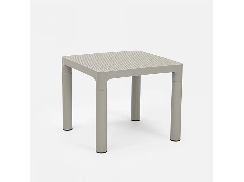 Mesa de centro cuadrada 45x45 cm para interior y exterior Aviat - Gris