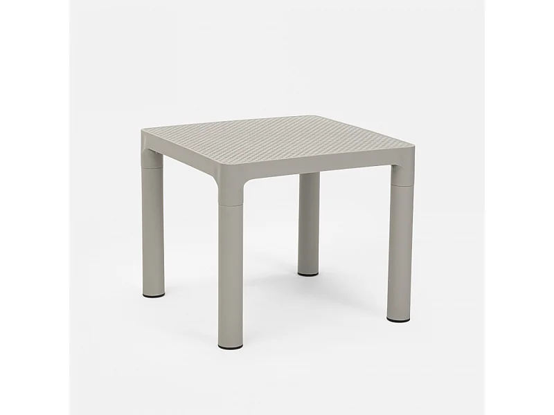 Mesa de centro cuadrada 45x45 cm para interior y exterior Aviat - Gris