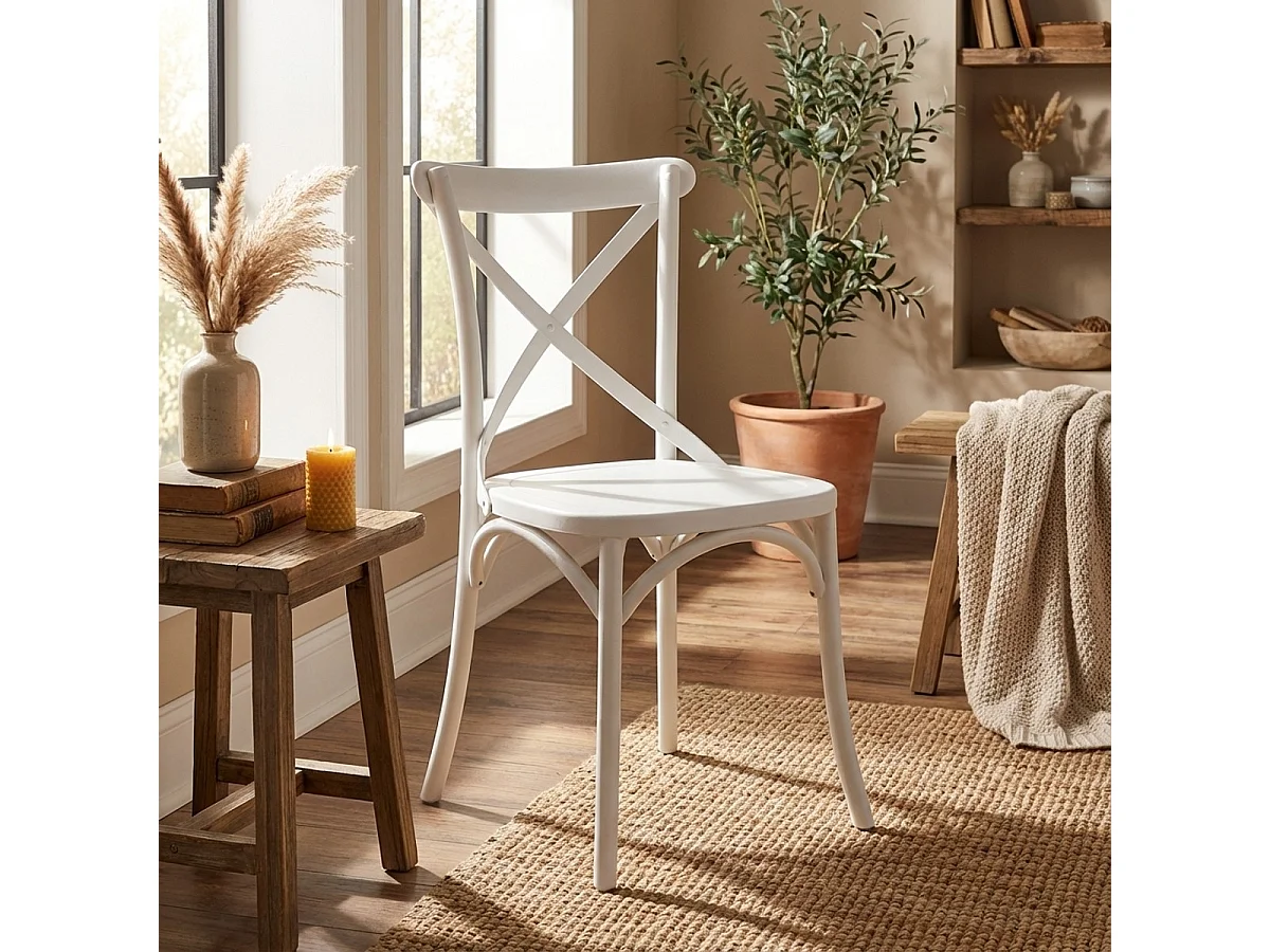 20 sillas bar restaurante de polipropileno Vintage Design - Blanco