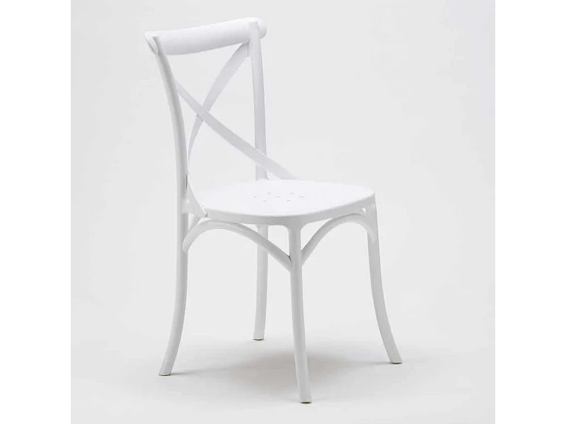 20 sillas bar restaurante de polipropileno Vintage Design - Blanco