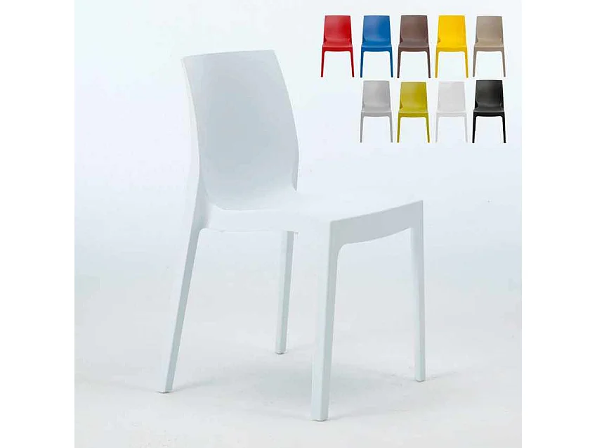 22 Silla de cocina Apilable de Polipropileno Rome Grand Soleil - Blanco