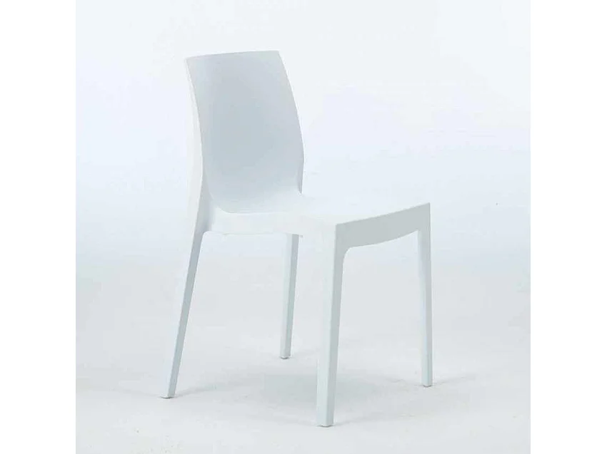 Lot de 22 Chaises Rome Grand Soleil en polypropylène empilables pour bar et café Stock - Blanc