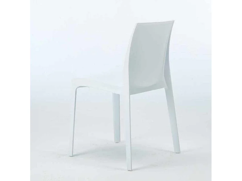 Lot de 22 Chaises Rome Grand Soleil en polypropylène empilables pour bar et café Stock - Blanc