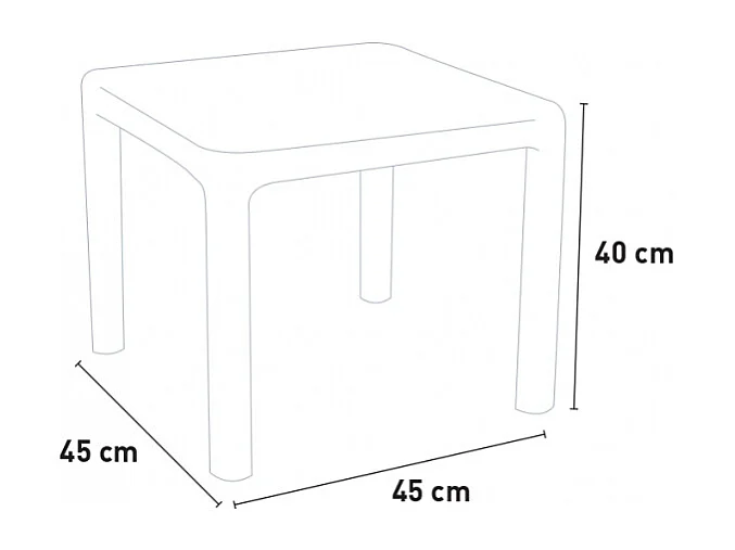 Table basse 45x45 pour café bar jardin intérieur extérieur Aviat - Noir