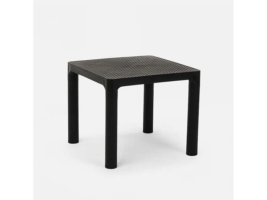 Niedriger Tisch für Bar oder Garten Quadratisch 45x45 cm für Innen und Außen Aviat - Schwarz