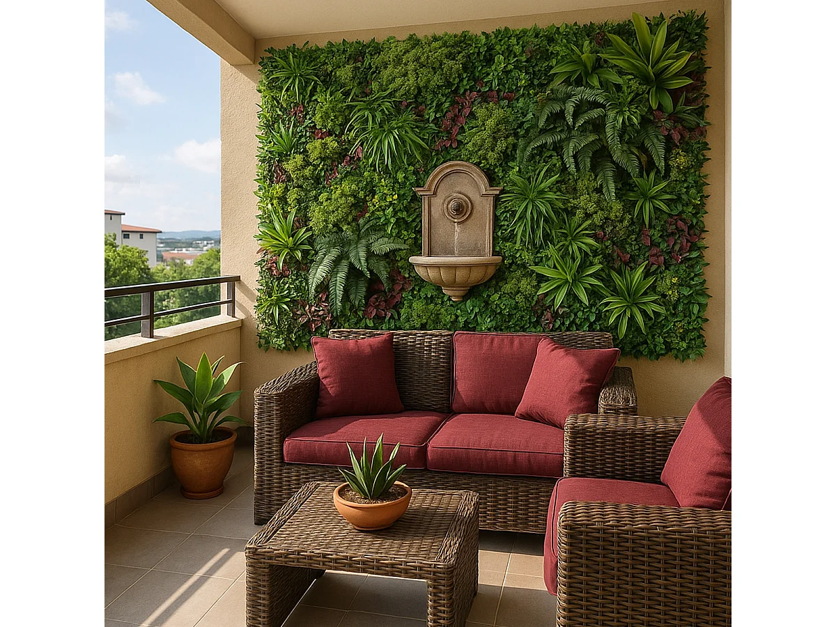 Künstliche realistische Hecke 100x100cm 3D Pflanzen im Freien Garten Ilex