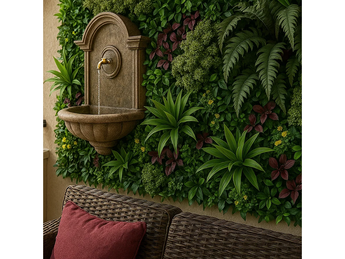 Künstliche realistische Hecke 100x100cm 3D Pflanzen im Freien Garten Ilex