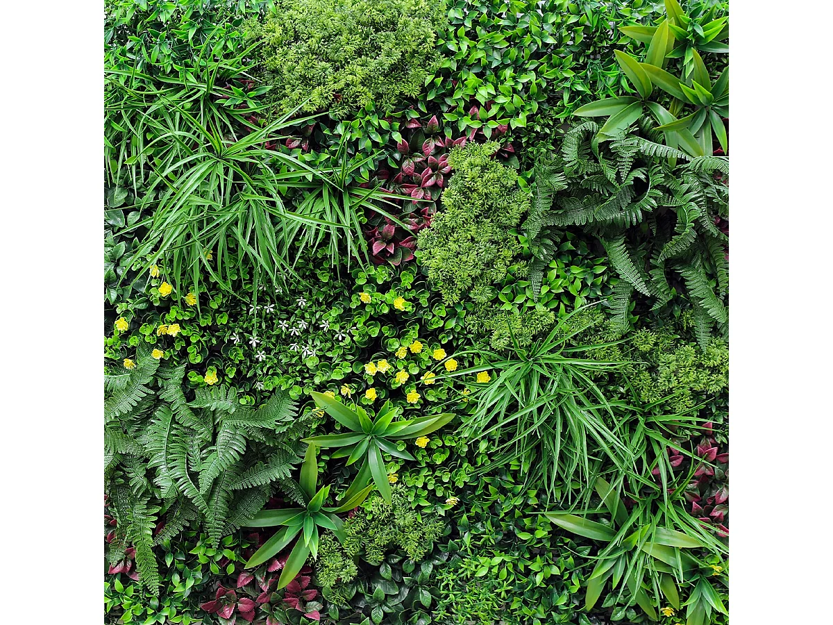 Künstliche realistische Hecke 100x100cm 3D Pflanzen im Freien Garten Ilex