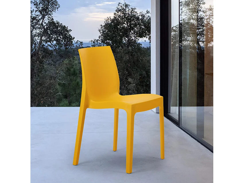 22 Silla de cocina Apilable de Polipropileno Rome Grand Soleil - Amarillo