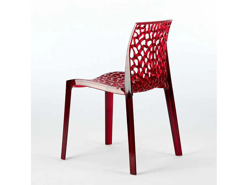 16 Chaises Gruvyer Grand Soleil bar promo stock - Rouge transparent