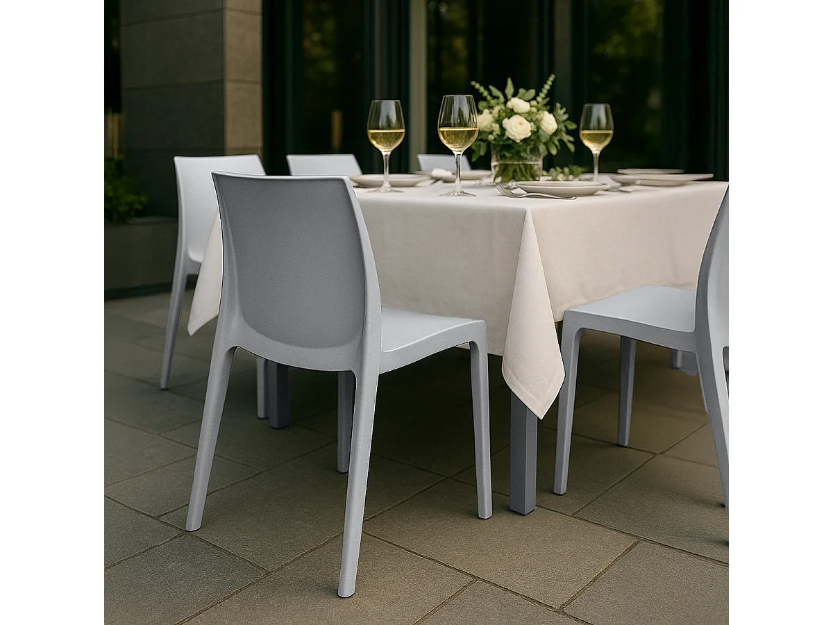 22 Sedie Rome Grand Soleil polipropilene impilabili bar offerta stock - Grigio