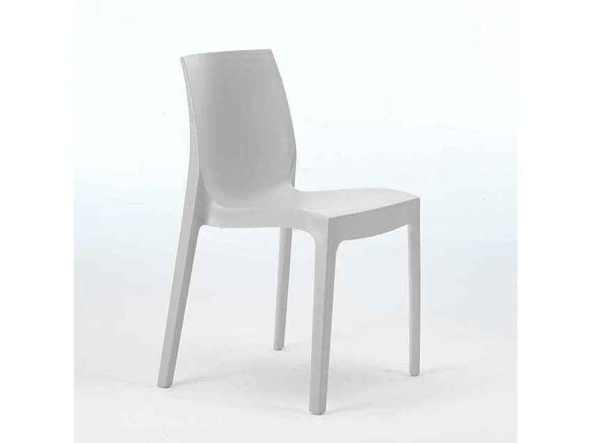 Lot de 22 Chaises Rome Grand Soleil en polypropylène empilables pour bar et café Stock - Gris
