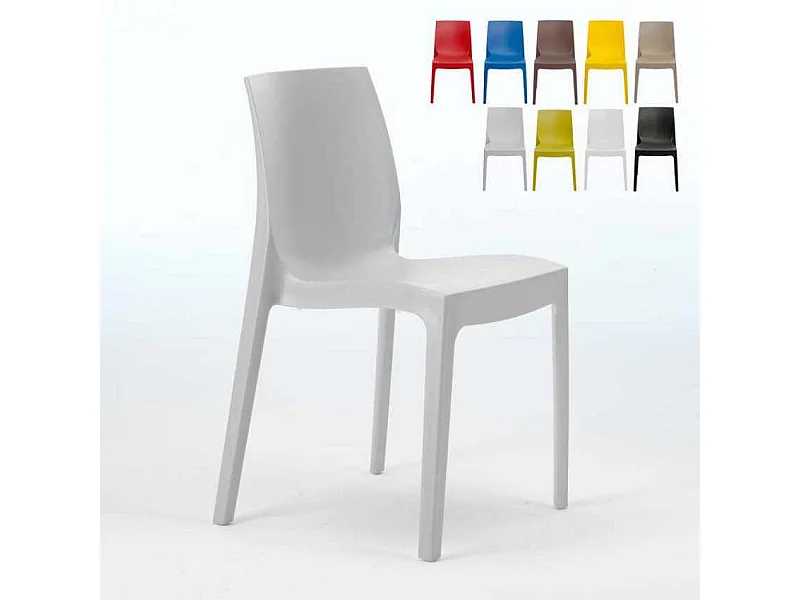 22 Silla de cocina Apilable de Polipropileno Rome Grand Soleil - Gris