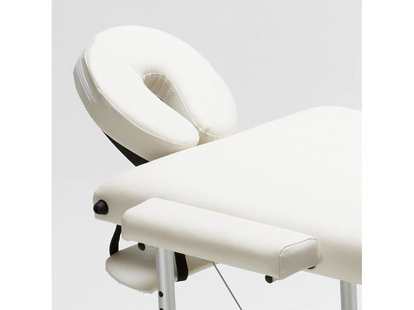 Aluminium Klappbar Massageliege Tragbar 2-Zonen 210 cm Shiatsu - Weiß