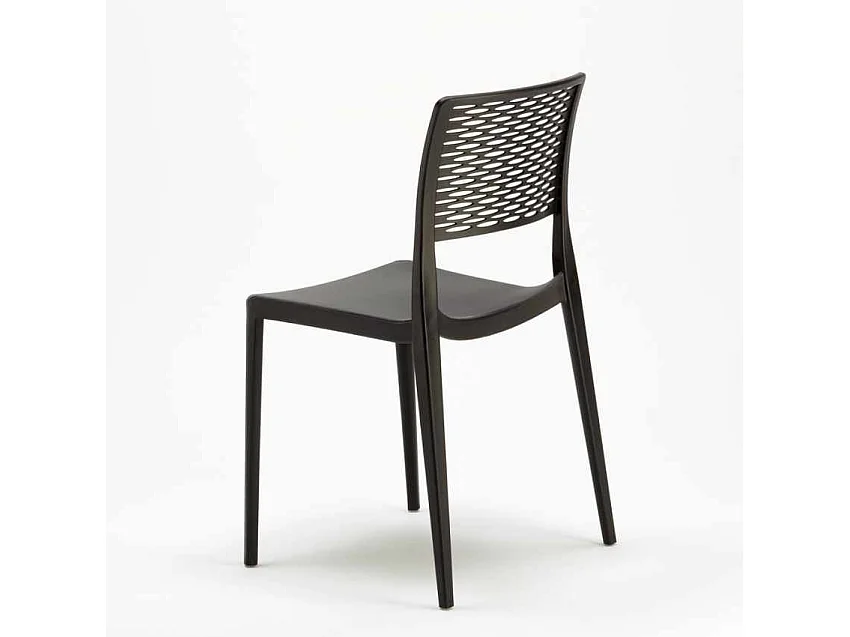 Stock 20 Sillas De Polipropileno Para Bares Restaurantes Cross - Negro