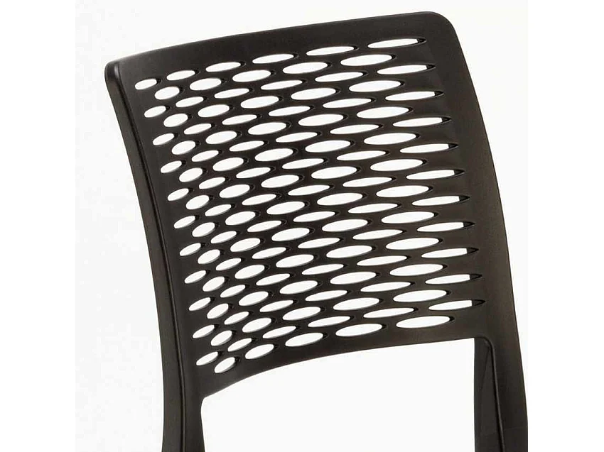 Stock 20 Sillas De Polipropileno Para Bares Restaurantes Cross - Negro