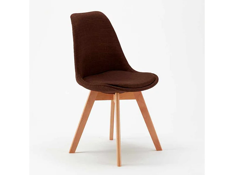 stock 20 sillas con cojín tejido diseño escandinavo Goblet nordica plus para restaurantes y bares - Marrón