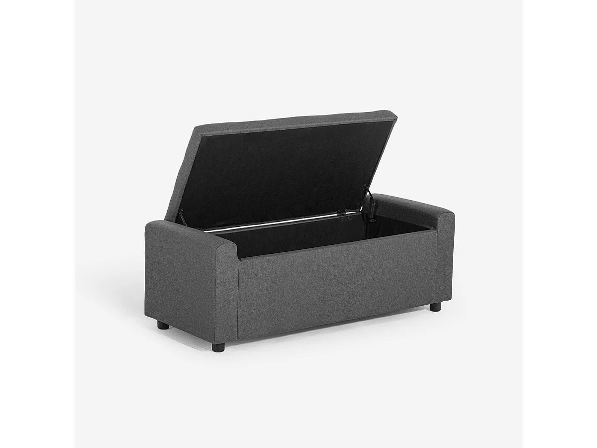 Banc de rangement en tissu pour chambre ou entrée Merak - Gris