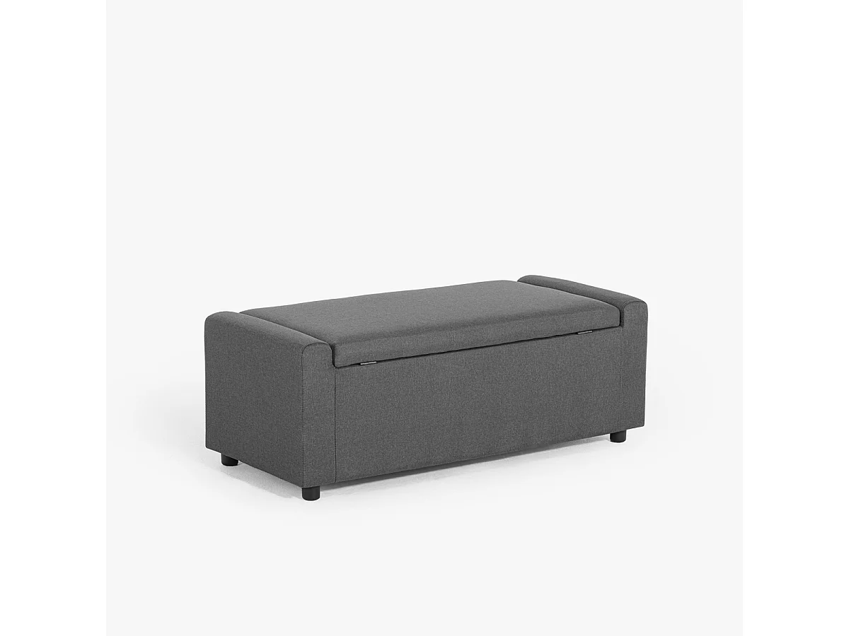 Banc de rangement en tissu pour chambre ou entrée Merak - Gris