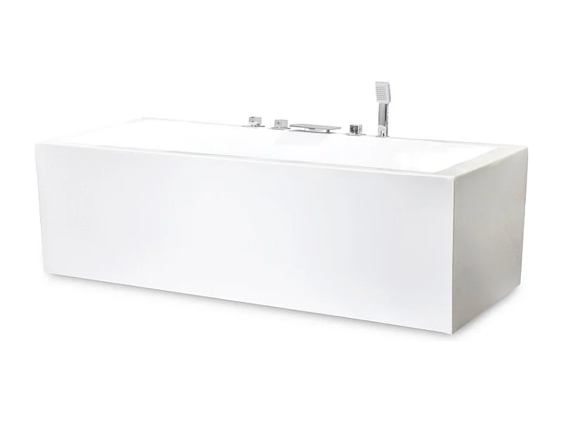 Bañera empotrada rectangular con reposacabezas resina fibra de vidrio Lombok