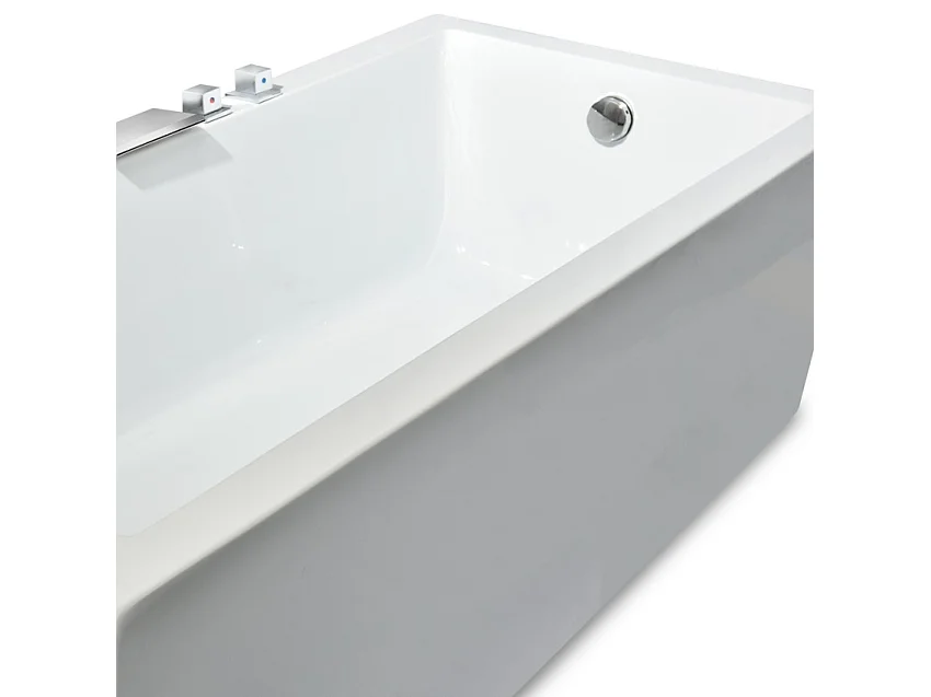 Bañera empotrada rectangular con reposacabezas resina fibra de vidrio Lombok