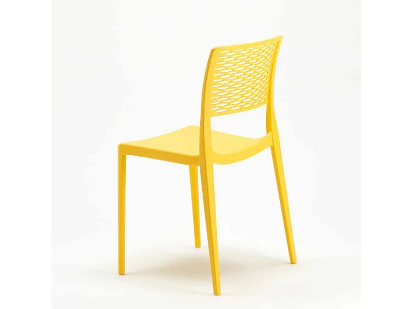 Stock 20 Sillas De Polipropileno Para Bares Restaurantes Cross - Amarillo