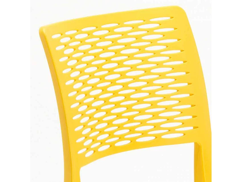 Stock 20 Sillas De Polipropileno Para Bares Restaurantes Cross - Amarillo