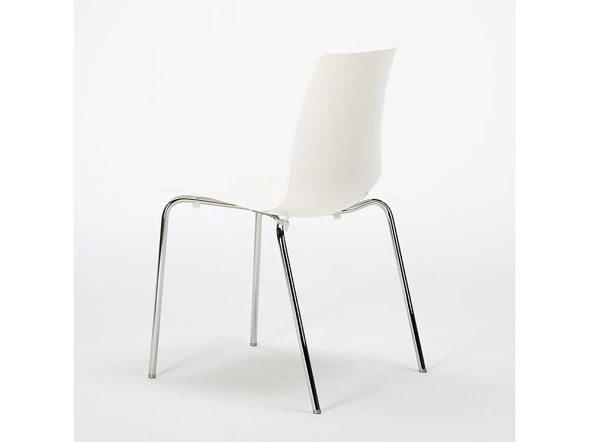 Lollipop Grand Soleil conjunto de 12 sillas con patas de acero Stock - Blanco