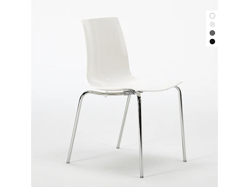 12 Sedie Lollipop Grand Soleil gambe acciaio bar offerta stock - Bianco