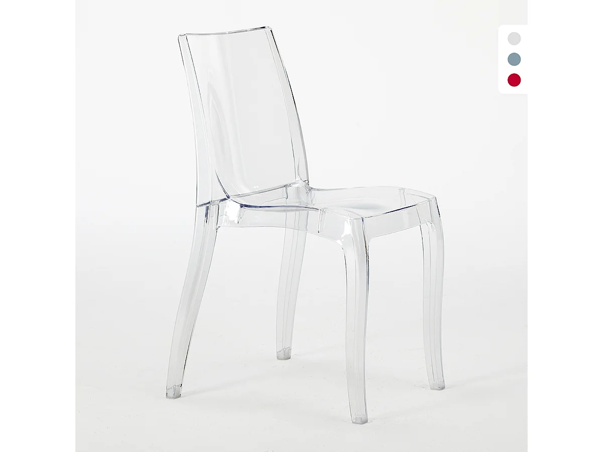 18 Silla de diseño transparente de cocina y comedor Cristal Light - Transparente