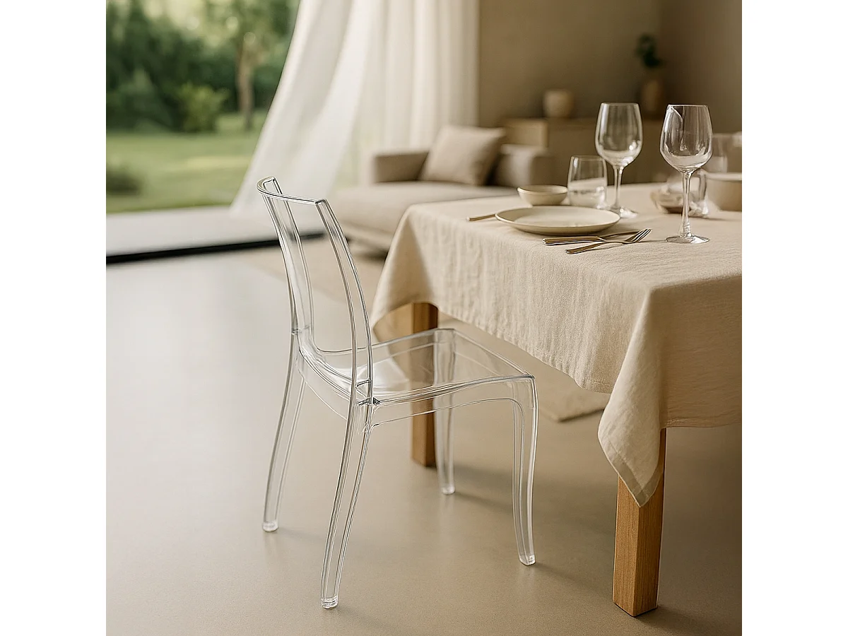 18 Silla de diseño transparente de cocina y comedor Cristal Light - Transparente