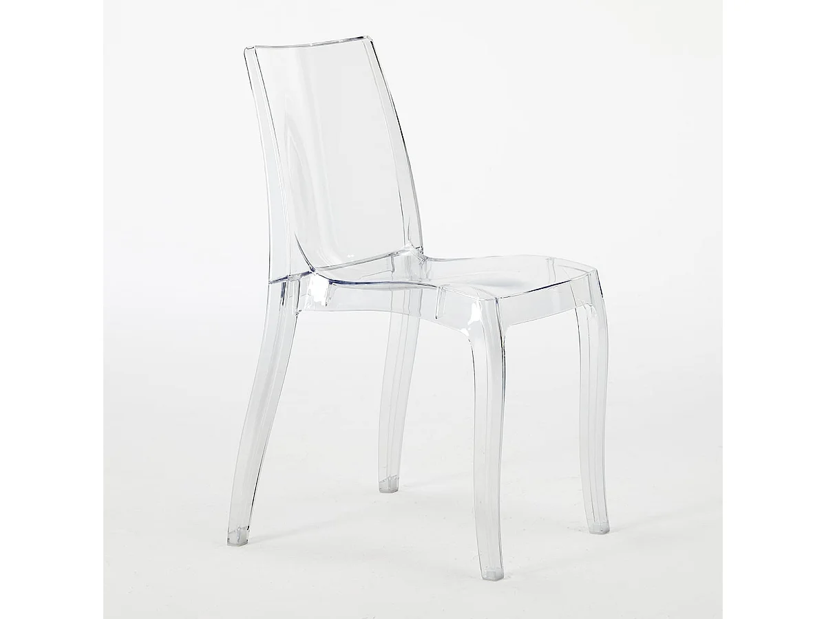 18 Silla de diseño transparente de cocina y comedor Cristal Light Stock - Transparente