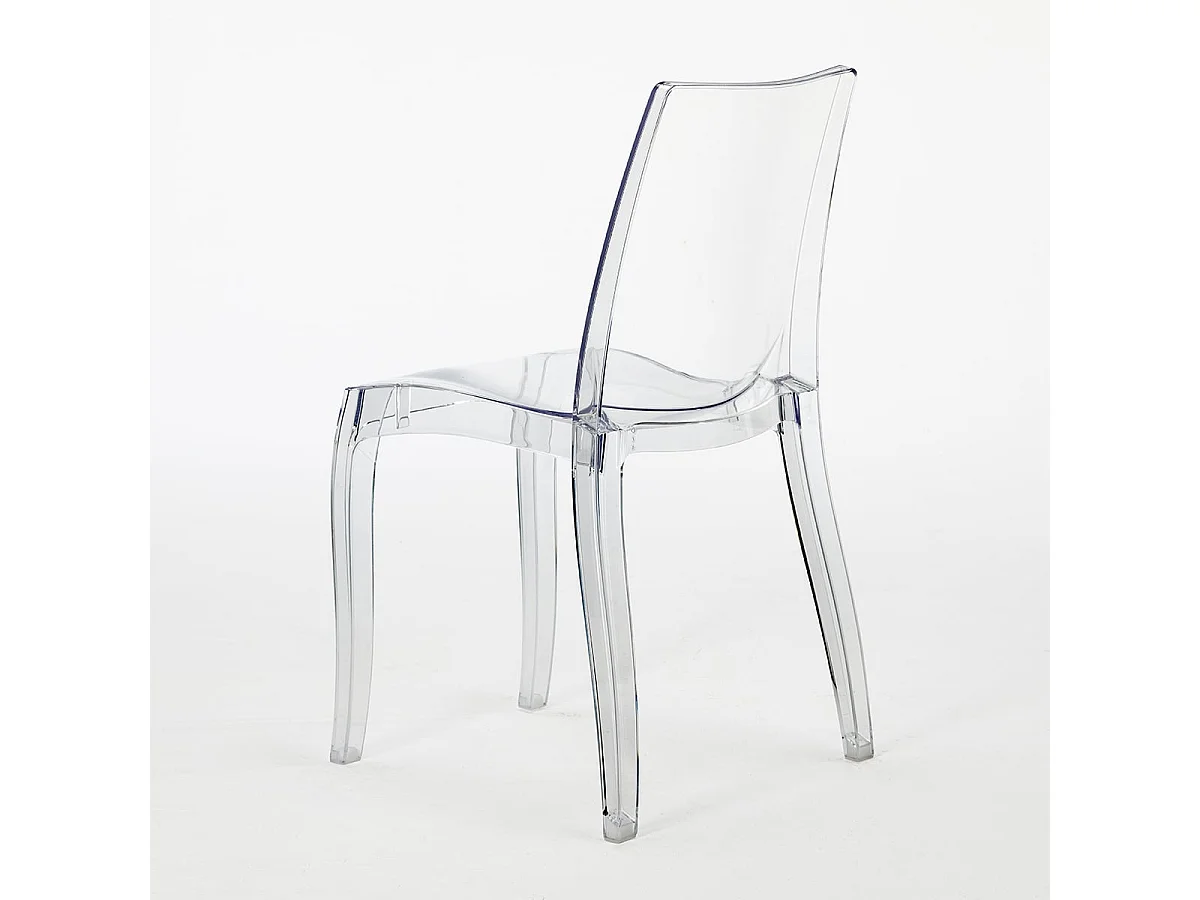 18 Silla de diseño transparente de cocina y comedor Cristal Light Stock - Transparente