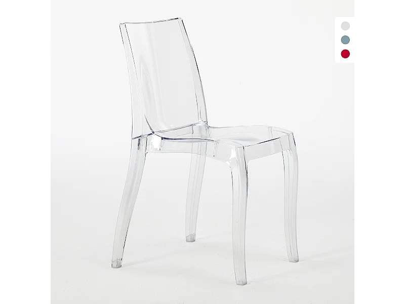 18 Silla de diseño transparente de cocina y comedor Cristal Light - Transparente