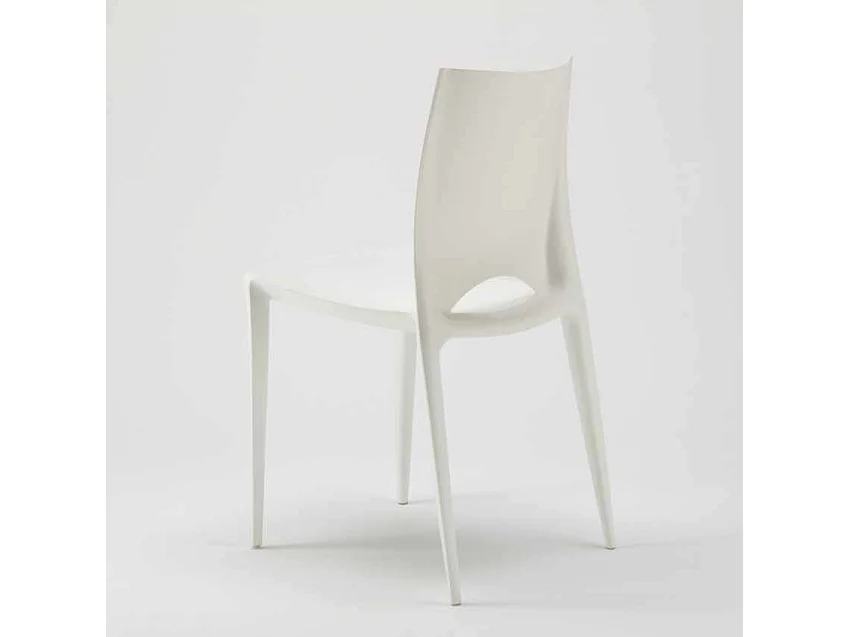 Stock 20 Sillas Coloreadas Diseño Moderno Hotel Bar Restaurante Exterior Color - Blanco